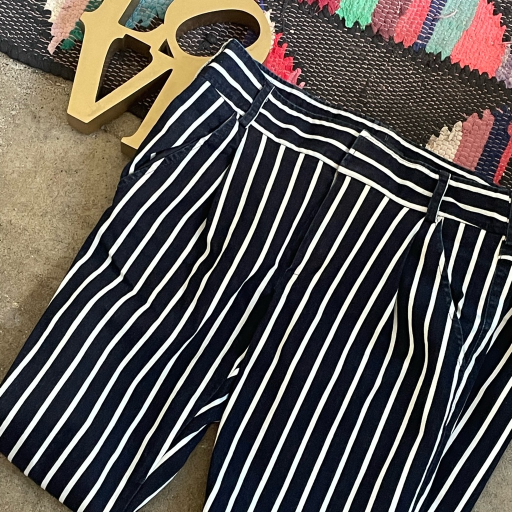 Susanne Bommer Navy And White Striped Pants